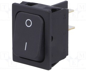 1832.3313, ROCKER; DPST; Pos: 2; OFF-ON; 20A/250VAC; black; IP40; none; 100m?