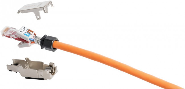 Коннектор RJ45/8P8C под витую пару, полный экран, металлик NMC-RJ88SE2-NT-MT Коннектор RJ45/8P8C под витую пару, полный экран, металлик NMC-RJ88SE2-NT-MT