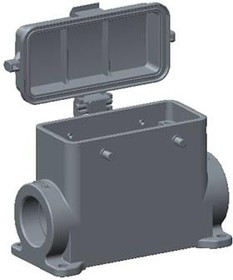 T1490160221-000, Heavy Duty Power Connectors Hood High Body PG21 PG2x16 Side Entry