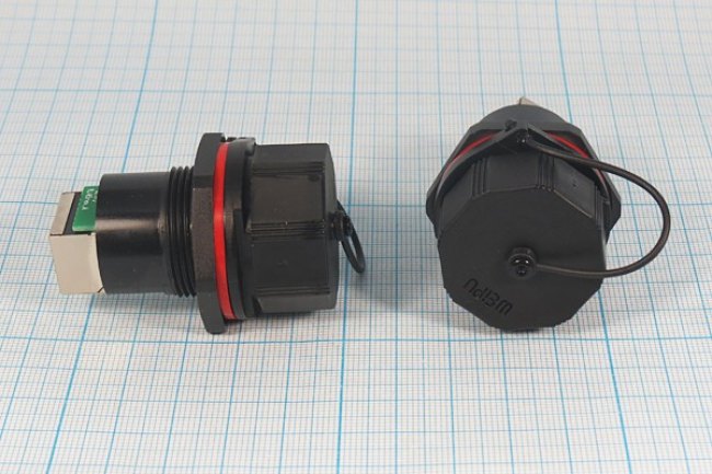 Гнездо телефонное 8P8C герметичный переход, на панель, RJ45F71; №10911 гн телеф 8P8C гермет переход\\пан\\RJ45F71 Гнездо телефонное 8P8C герметичный переход, на панель, RJ45F71; №10911 гн телеф 8P8C гермет переход\\пан\\RJ45F71