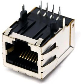 J0018D21NL, Modular Connectors / Ethernet Connectors 1X1 TAB DOWN 10/100