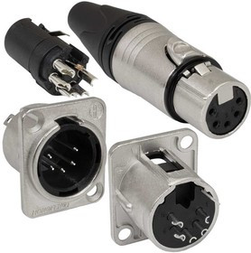 TD-395, Разъём микрофонный XLR 5-контактов с фиксатором комплект вилка + гнездо