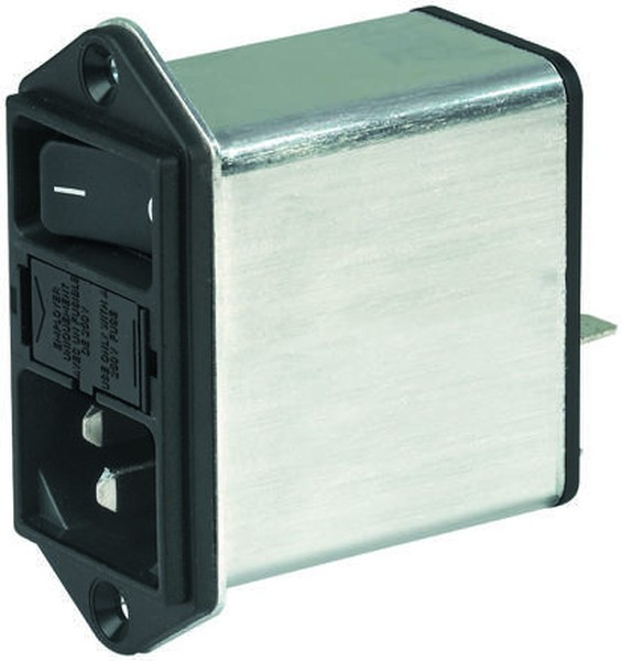DD12.6121.111, Filtered IEC Power Entry Module, IEC C14, General Purpose, 6 А, 250 В AC, 2-Pole Switch DD12.6121.111, Filtered IEC Power Entry Module, IEC C14, General Purpose, 6 А, 250 В AC, 2-Pole Switch