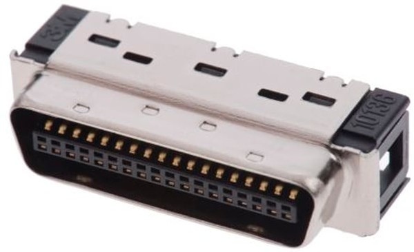 10136-6000EC, 101 36 Way Cable Mount D-sub Connector Plug, 1.27mm Pitch