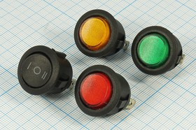 Переключатель клавишный на три положения, 3T, 250В/6А, ON-OFF-ON, d20мм, черный, MRS103-9; №1051 B ПКл\\ 6\ON-OFF-ON\d20,0\ чер\чер\\3T\MRS1