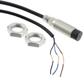 E2B-M12KN08-WP-B1 2M, Inductive Barrel-Style Proximity Sensor, M12 x 1, 8 mm Detection, PNP Output, 12 24 V dc, IP67