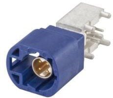 D4S20L-40MA5-C, RF Connectors / Coaxial Connectors Right Angle Plug PCB w/Housing T&amp;R Blue