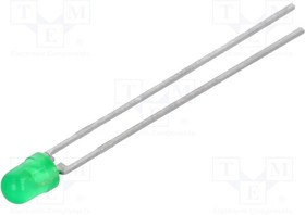 TLHG4400-AS12, LED; 3mm; green; 2.5?13mcd; 30°; Front: convex; 2.4?3V; Pitch: 2.54mm TLHG4400-AS12, LED; 3mm; green; 2.5?13mcd; 30°; Front: convex; 2.4?3V; Pitch: 2.54mm