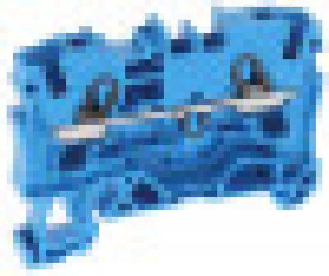 2004-1204, 2-пров. проходная клемма, 0,5 - 4 (6) мм2, синяя