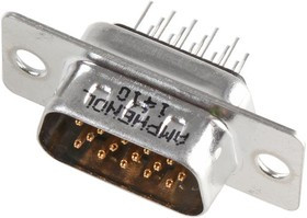 L717HDE15POL2, Разъем D Sub, Standard, Штекер, Серия HD, 15 контакт(-ов), DA, Пайка