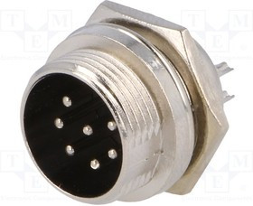 MIC337, Гнездо, микрофонный, "папа", PIN: 7, на панель