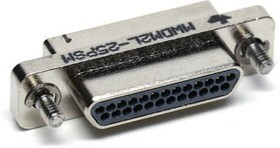 MWDM2L-25PSM, D-Sub Micro-D Connectors MICR D SLDRCUP CON 25CNT SZ #26 PIN