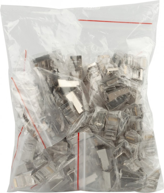 Джек ЭРА RJ-45 8P8C CAT 5e экранированный упаковка 100 шт. Б0048301