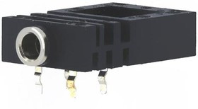 ACJM-NH35, Гнездо, Jack 3,5мм, "мама", mono, угловой 90°, на панель, THT