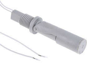 RSF76Y050TV, RSF70 Series Horizontal Polyphenylene Sulfide Float Switch, Float, 500mm Cable, NO/NC, 240V ac Max RSF76Y050TV, RSF70 Series Horizontal Polyphenylene Sulfide Float Switch, Float, 500mm Cable, NO/NC, 240V ac Max