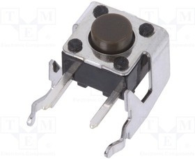 SKHHLNA010, Switch Tactile N.O. SPST Round Button PC Pins 0.05A 12VDC 1.57N Thru-Hole Bulk