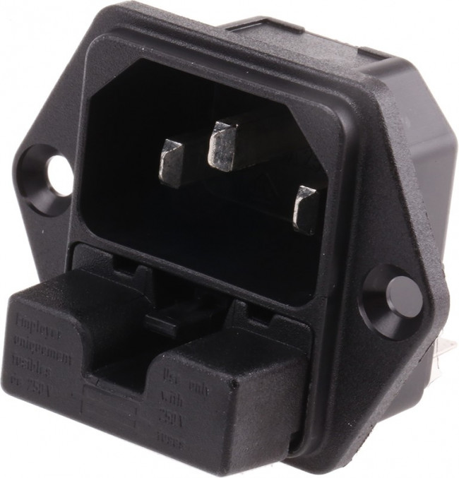 6220.2300, Разъем: питания AC, гнездо, "папа", 10А, 250ВAC, IEC 60320, 5x20мм