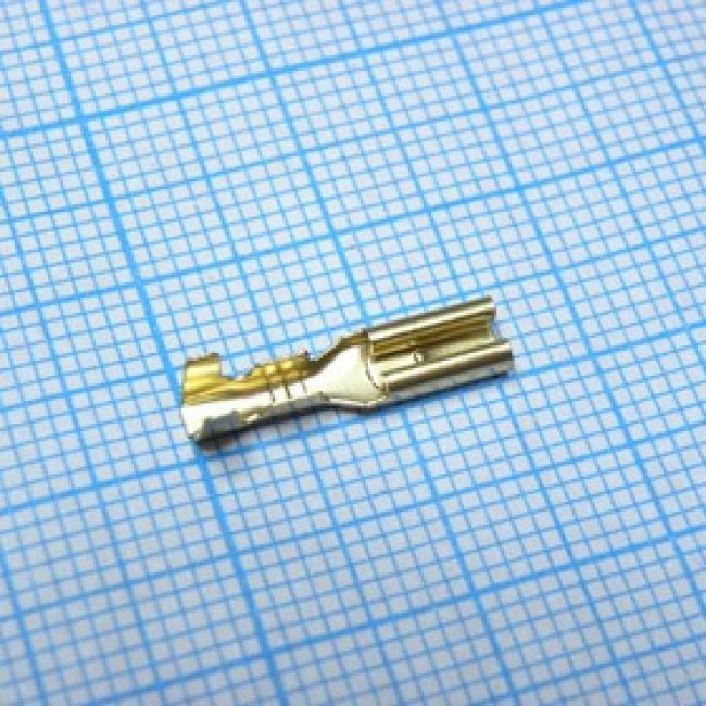 Контакт гнездовой DJ622-D2.8, Контакт гнездовой 2.8мм с фиксирующим элементом, под обжим, сечение провода 1.5мм2 Контакт гнездовой DJ622-D2.8, Контакт гнездовой 2.8мм с фиксирующим элементом, под обжим, сечение провода 1.5мм2