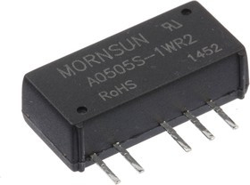 A0505S-1WR2, DC/DC преобразователь, 1Вт, вход 4.5-5.5В, выход 5, -5В/100мА