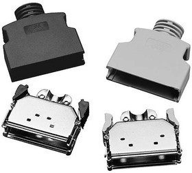 10326-3210-006, D-Sub Backshells 26P JUNCT SHELL BLK IDC WIREMOUNT SHIELD