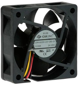 CFM-6020V-237-280-20, DC Fans 24Vdc 1.16W 19CFM DC Axial 60x20mm TS