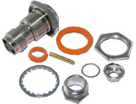 HYR-0203C (GT-203C) (TNC-7419), Разъем TNC, гнездо, RG-6, панель, зажим (Panel clamp)