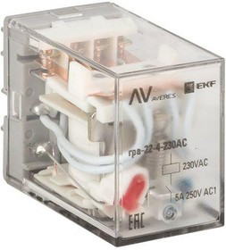 Реле промежуточное RPA 22/4 5А 230В AC AVERES EKF rpa-22-4-230AC