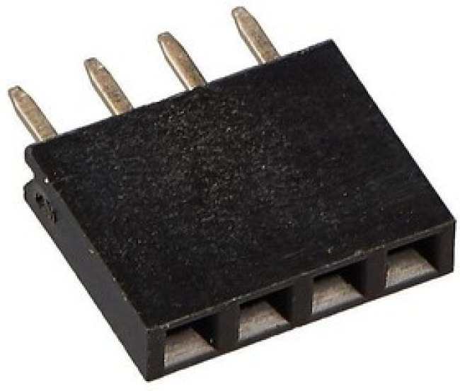 KLS1-208-8.4-1-04-S, Гнездо на плату, шаг 2.54мм, 1x4, прямое KLS1-208-8.4-1-04-S, Гнездо на плату, шаг 2.54мм, 1x4, прямое