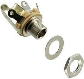 12B, Телефонный аудио разъем, 3 контакт(-ов), Гнездо, 6.35 мм, Монтаж в Панель