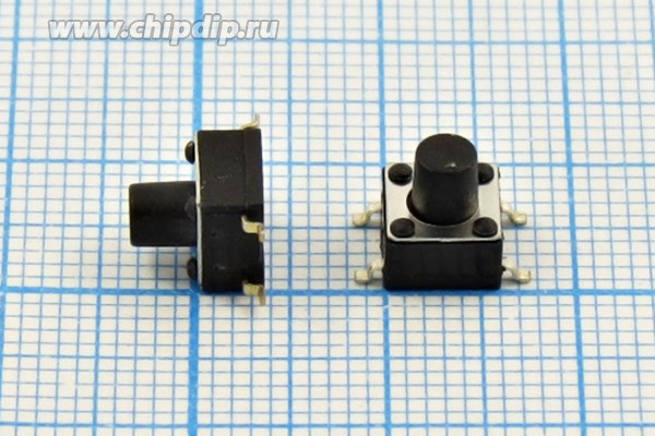 Тактовая кнопка, 6.0x 6.0x 7.0, алгоритм работы NO, TD-06XG