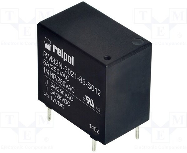 RM32N302185S012, Реле: электромагнитное, SPST-NO, Uобмотки: 12ВDC, 5A/250ВAC, 5А RM32N302185S012, Реле: электромагнитное, SPST-NO, Uобмотки: 12ВDC, 5A/250ВAC, 5А