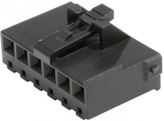 207458-0006, Power to the Board KK Plus 396 RECEP HSG SR 6CKT UL 94V-0 BLK