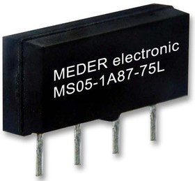 MS05-1A87-75D, Герконовое реле, SPST-NO, 5 В DC, Серия MS, Сквозное Отверстие, 280 Ом, 500 мА