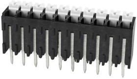 TBLH10V-350-10BK, Fixed Terminal Blocks Terminal block, screwless, High Temp, 3.5, Vertical, 10, Black w Gray Button