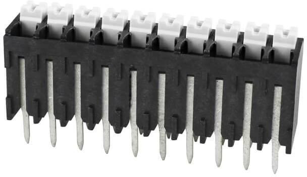 TBLH10V-350-10BK, Fixed Terminal Blocks Terminal block, screwless, High Temp, 3.5, Vertical, 10, Black w Gray Button TBLH10V-350-10BK, Fixed Terminal Blocks Terminal block, screwless, High Temp, 3.5, Vertical, 10, Black w Gray Button