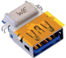 692121330100, Разъем USB, Обратный, USB Типа A, USB 3.0, Гнездо, 9 вывод(-ов), Монтаж в Сквозное Отверстие