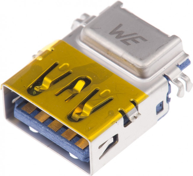 692121330100, Разъем USB, Обратный, USB Типа A, USB 3.0, Гнездо, 9 вывод(-ов), Монтаж в Сквозное Отверстие 692121330100, Разъем USB, Обратный, USB Типа A, USB 3.0, Гнездо, 9 вывод(-ов), Монтаж в Сквозное Отверстие