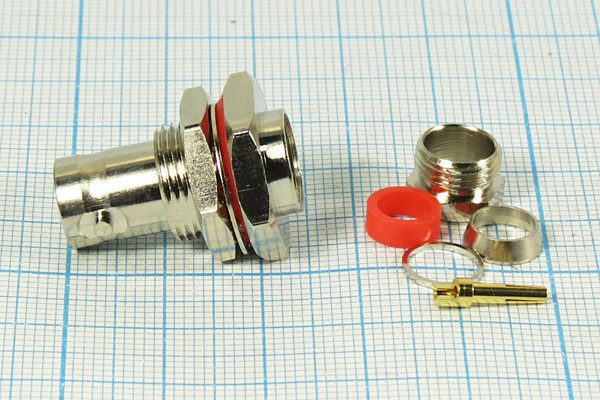 Высокочастотный разъём BNC с креплением на панель; №9462 гн BNC\RG6\пан\\гай Высокочастотный разъём BNC с креплением на панель; №9462 гн BNC\RG6\пан\\гай