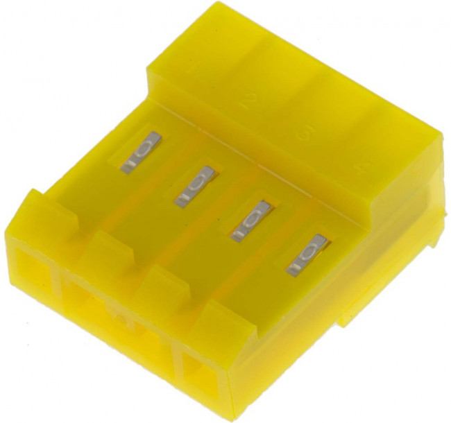 3-640427-4, Headers &amp; Wire Housings CLOSED W/O TABS 4P L.R. yellow 20 AWG