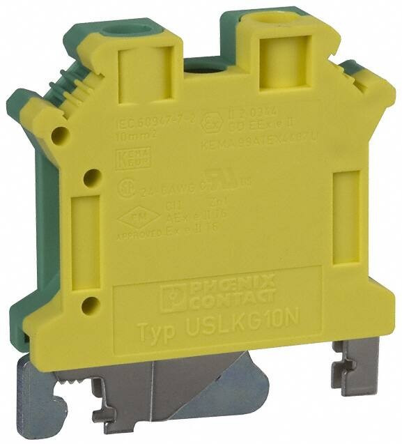 3003923, Клеммная колодка на DIN рейку, 2 вывод(-ов), 20 AWG, 6 AWG, 16 мм², Винт, 57 А