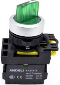 Переключатель XB2-BK2365 2 положения зеленый 1з+1р (ANDELI) Переключатель XB2-BK2365 2 положения зеленый 1з+1р (ANDELI)