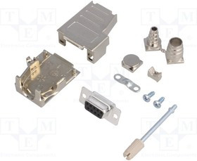 DSSK09-M-DBS-K, Разъем D-Sub; PIN: 9; вилка; "мама"; пайка; на провод; черный