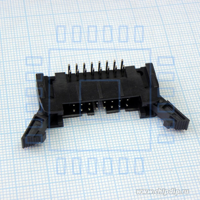 DS1011-16RBSiB7-B, (SCM-16R), Вилка на плату, угловой монтаж 16pin(2х8), шаг 2.54мм
