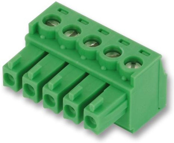 1803604, Pluggable Terminal Blocks 5 Pos 3.81mm pitch Plug 28-16 AWG Screw
