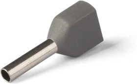 НШВИ(2) 0.75-8, Наконечник штыревой втулочный изолированный серый 2х0.75мм²