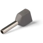 НШВИ(2) 0.75-8, Наконечник штыревой втулочный изолированный серый 2х0.75мм²