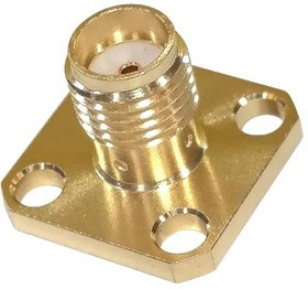 MC002942, Разъем РЧ / Коаксиальный, SMA Коаксиальный, Прямое Гнездо с Фланцем, 50 Ом
