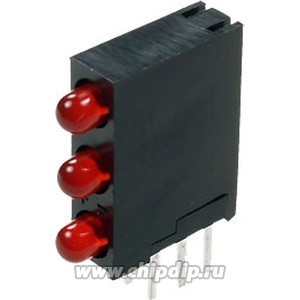 L-934SA/3ID, Светодиодный модуль 3LEDх3мм/красный матовый/625нм/8-20мКд/60°