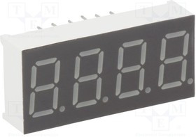 KW4-361CVA, Дисплей: LED, 7-сегментный, 9,2мм, 0,36", II.зн: 4, красный, катод