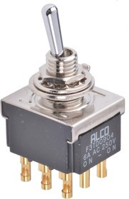 2-6437630-8, Toggle Switch, Panel Mount, On-On, 3PDT, Solder Terminal, 125V